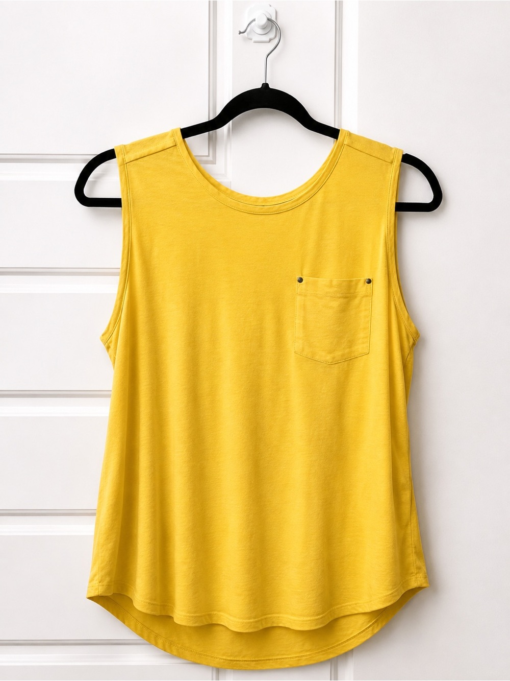 Calvin Klein Yellow Sleeveless Pocket Tank Top Large
